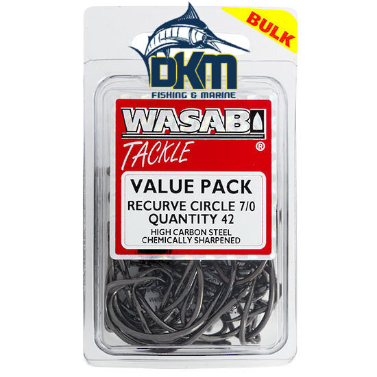 Wasabi Tackle Recurve Circle Hooks Bulk Pack 7/0 Qty 42