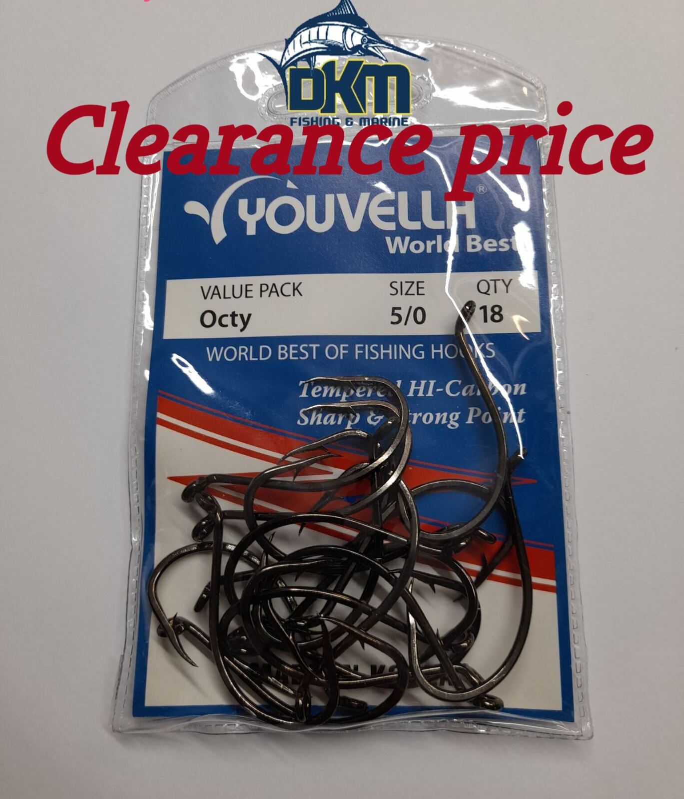 Youvella Octy 5/0 Hooks (18 per pack)