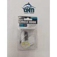 BKK Heavy Circle Hook 25 Pack Glow 8/0