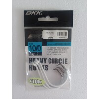 BKK Heavy Circle Hooks Glow 10/0 PK3