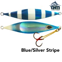 Black Magic Flipper Jig Blue/Lumo Stripe 60gm