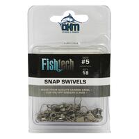 Fishtech #5 Snap Swivels (18 per pack)