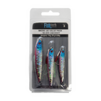 Fishtech Micro Jig Value Pack - Silver Anchovy - 14g 21g 28g