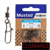 Mustad Demon DLT06 Power Rolling Swivel W/ Duo Lock Snap Sz.6 18kg