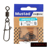 Mustad Demon DLT06 Power Rolling Swivel W/ Duo Lock Snap Sz.10 12kg