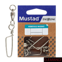 Mustad Demon DLT08 Ball Bearing Swivel with Coast Lock Snap Sz.2 22kg