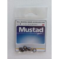 Mustad Ball Bearing Swivel with Welded Ring Size 6 Pack of 2 80kg