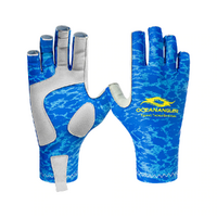Ocean Angler UV Sun Fishing Gloves Blue Small/Medium Pair