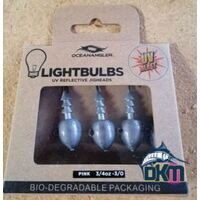 Lightbulb Jig-Heads OA UV Jighead Blue 3/4oz 3/0